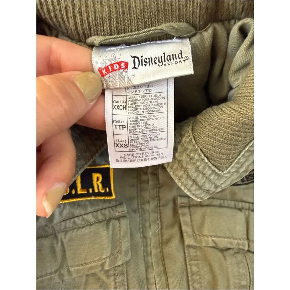 VTG Disney Parks Flight Bomber Patch Utility Jacket Sz 4/5T XXS